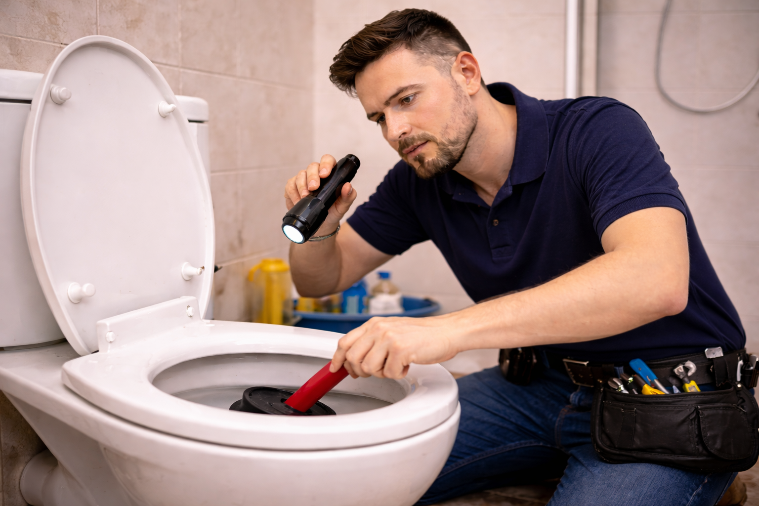 FONTANERO DE EL FONTANERO DE SEVILLA ARREGLANDO UN WC