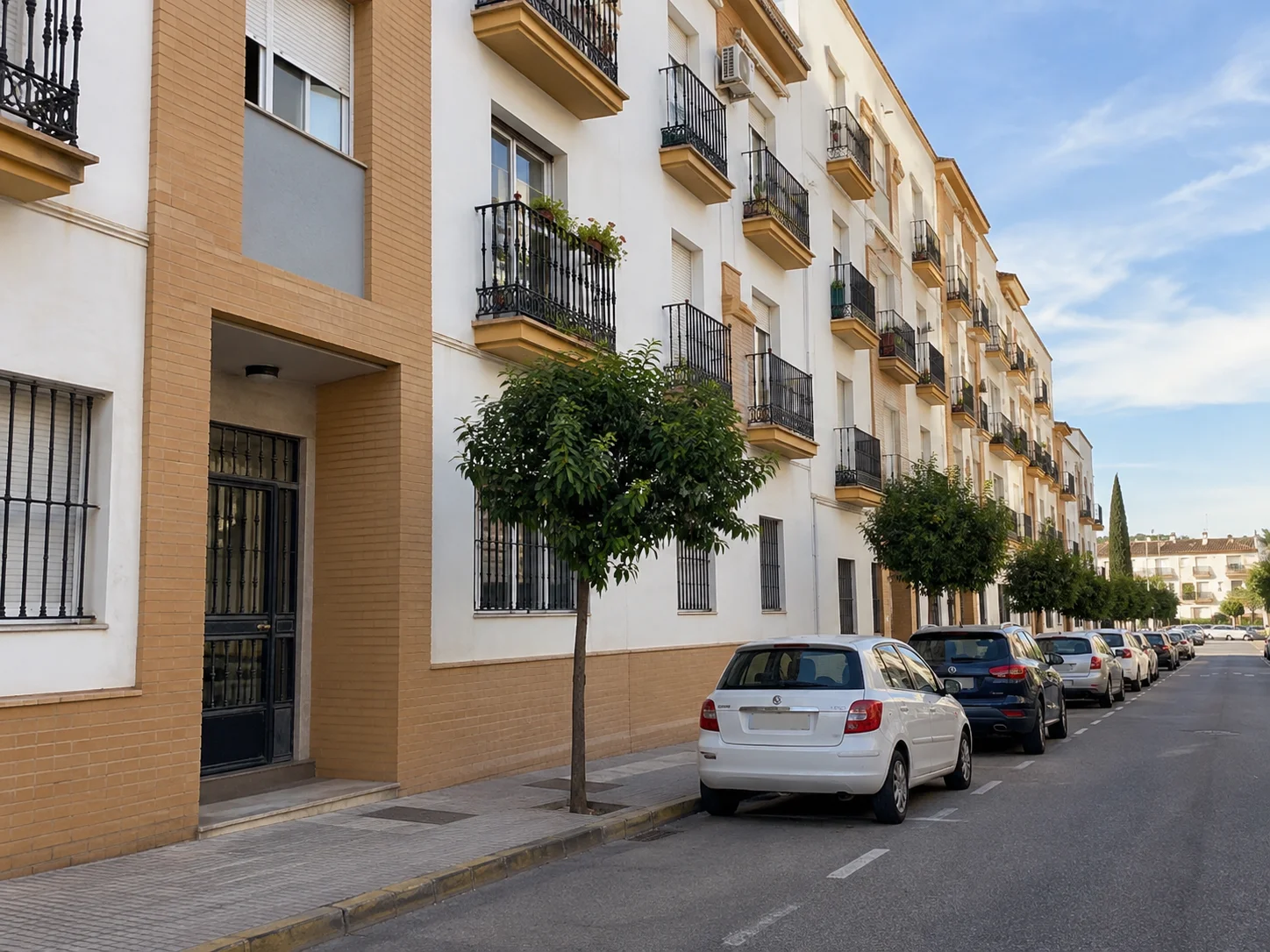 Bloques de viviendas en una calle de Camas, Sevilla