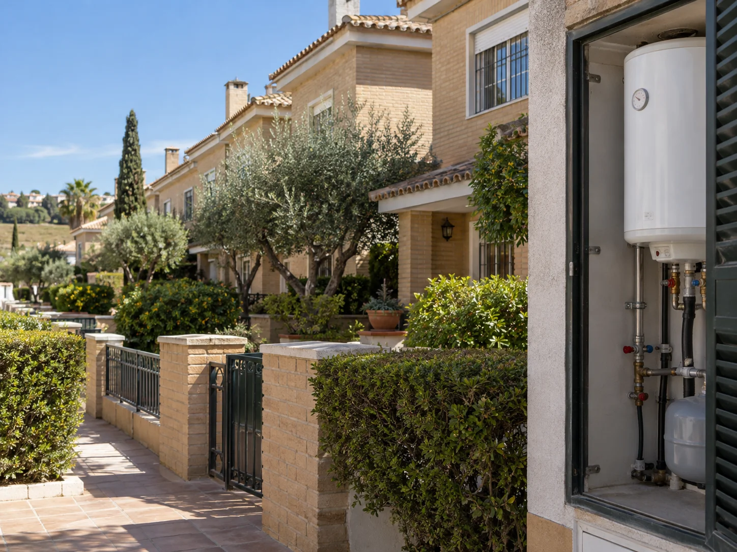 Calle de viviendas adosadas en Tomares, Aljarafe de Sevilla