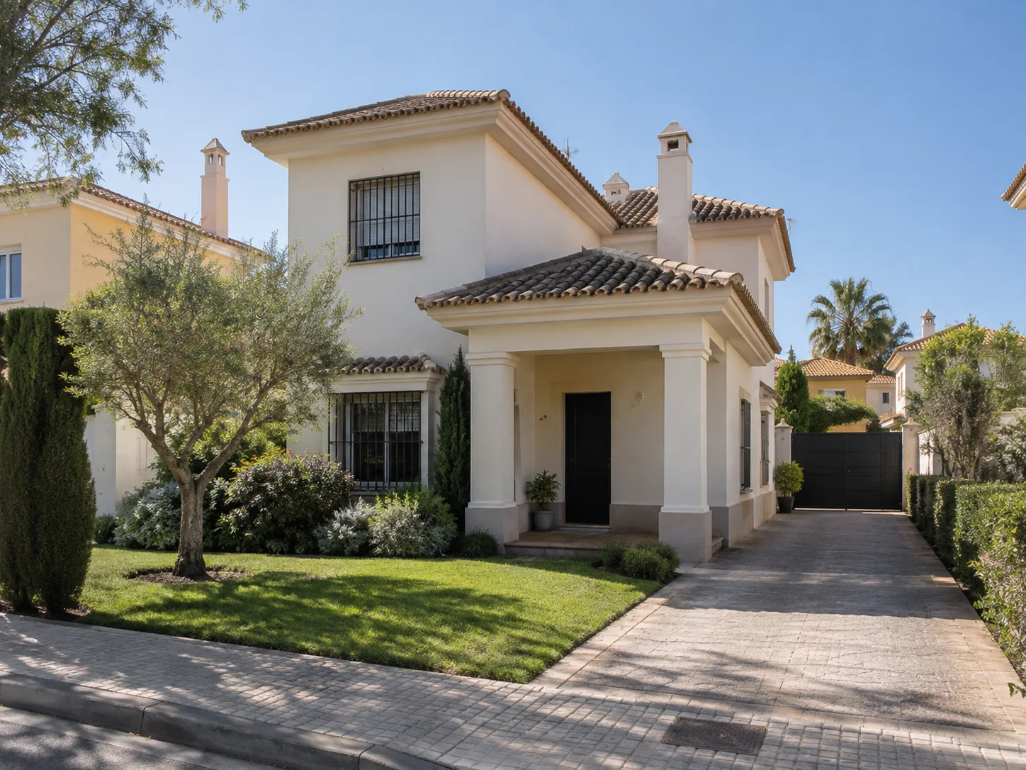 Vivienda unifamiliar con jardín en una urbanización de Mairena del Aljarafe